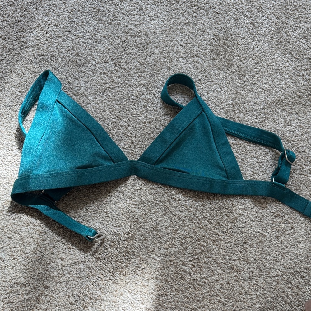Teal Triangle Bikini Top